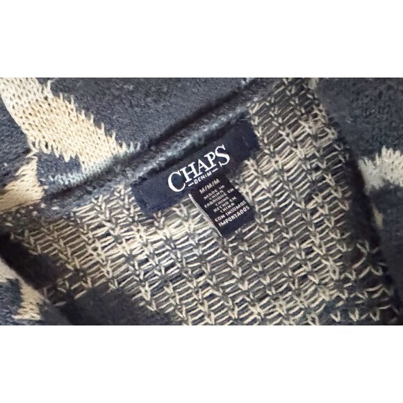 CHAPS Southwest Inspired Shawl Collar Cardigan Sweater Sz M - Picture 7 of 8